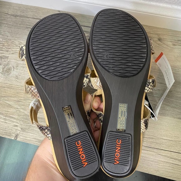 Vionic Radia Sandal wedge adjustable slip on slide snake comfort ortho 12 - Picture 7 of 8